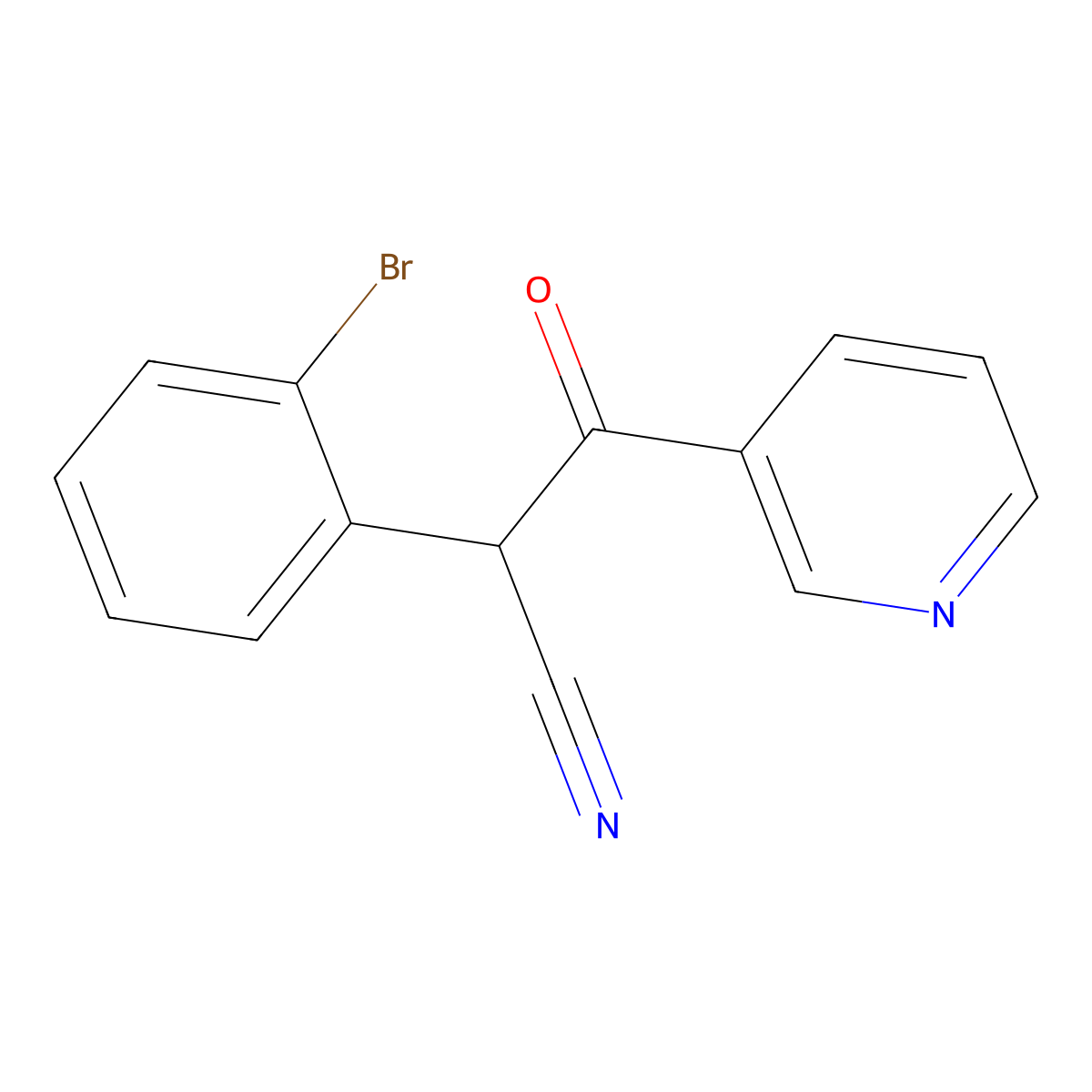 2-(2-Bromophenyl)-3-oxo-3-(pyridin-3-yl)propanenitrile molecular structure, CAS 1275231-91-8