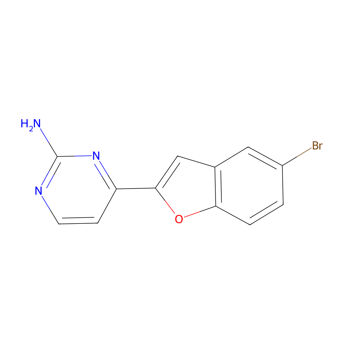 4-(5-Bromo-1-benzofuran-2-yl)pyrimidin-2-amine molecular structure, CAS 1275259-26-1
