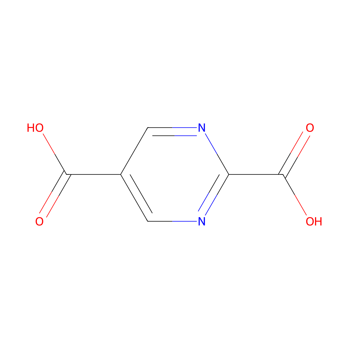 Pyrimidine-2,5-dicarboxylic acid molecular structure, CAS 127527-24-6