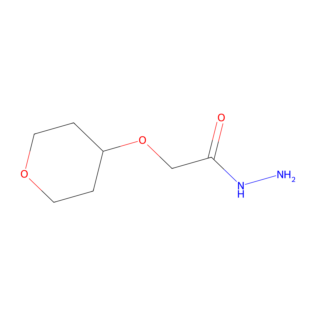 2-(Tetrahydro-2H-pyran-4-yloxy)acetohydrazide molecular structure, CAS 1275273-51-2