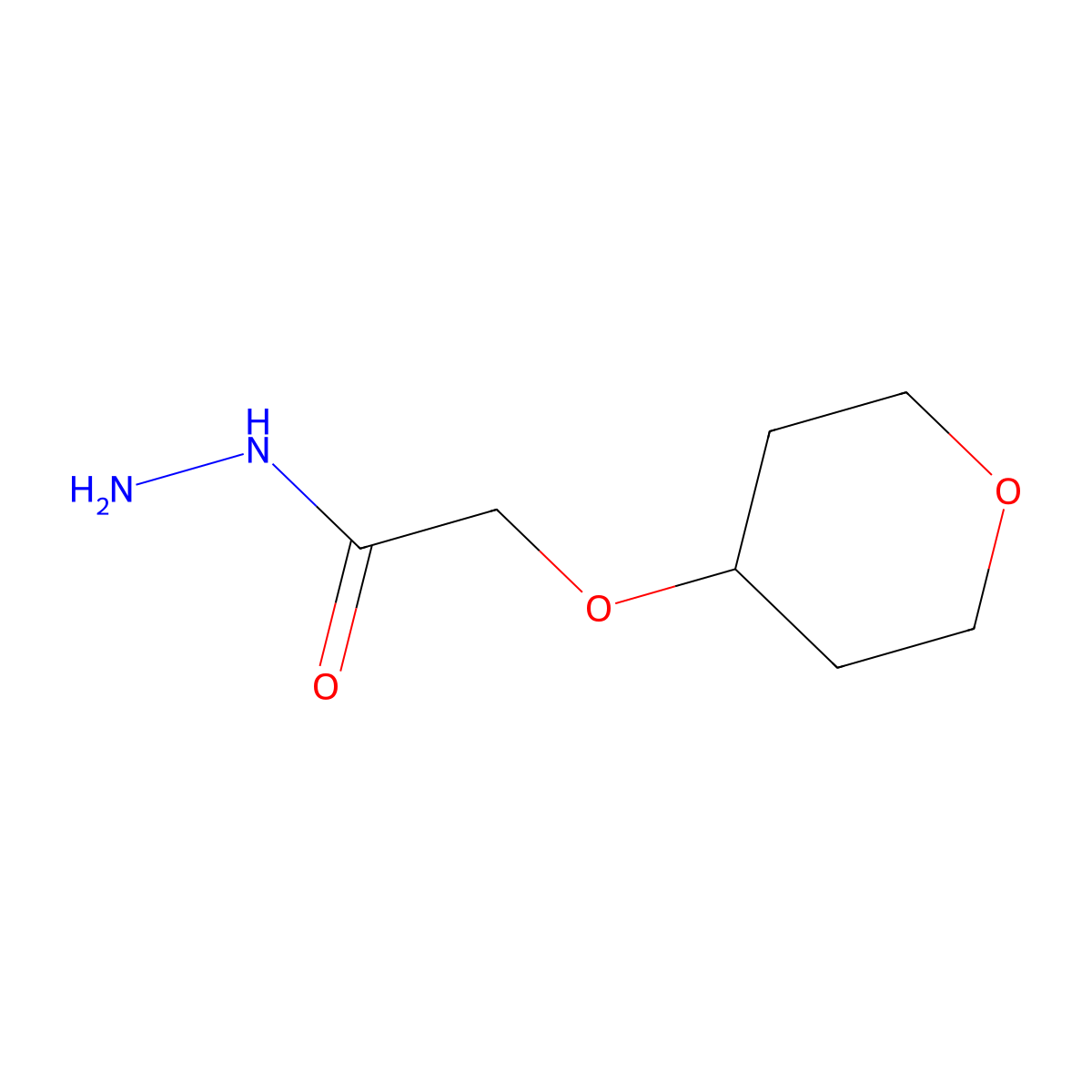 2-(Tetrahydro-2H-pyran-4-yloxy)acetohydrazide molecular structure, CAS 1275273-51-2