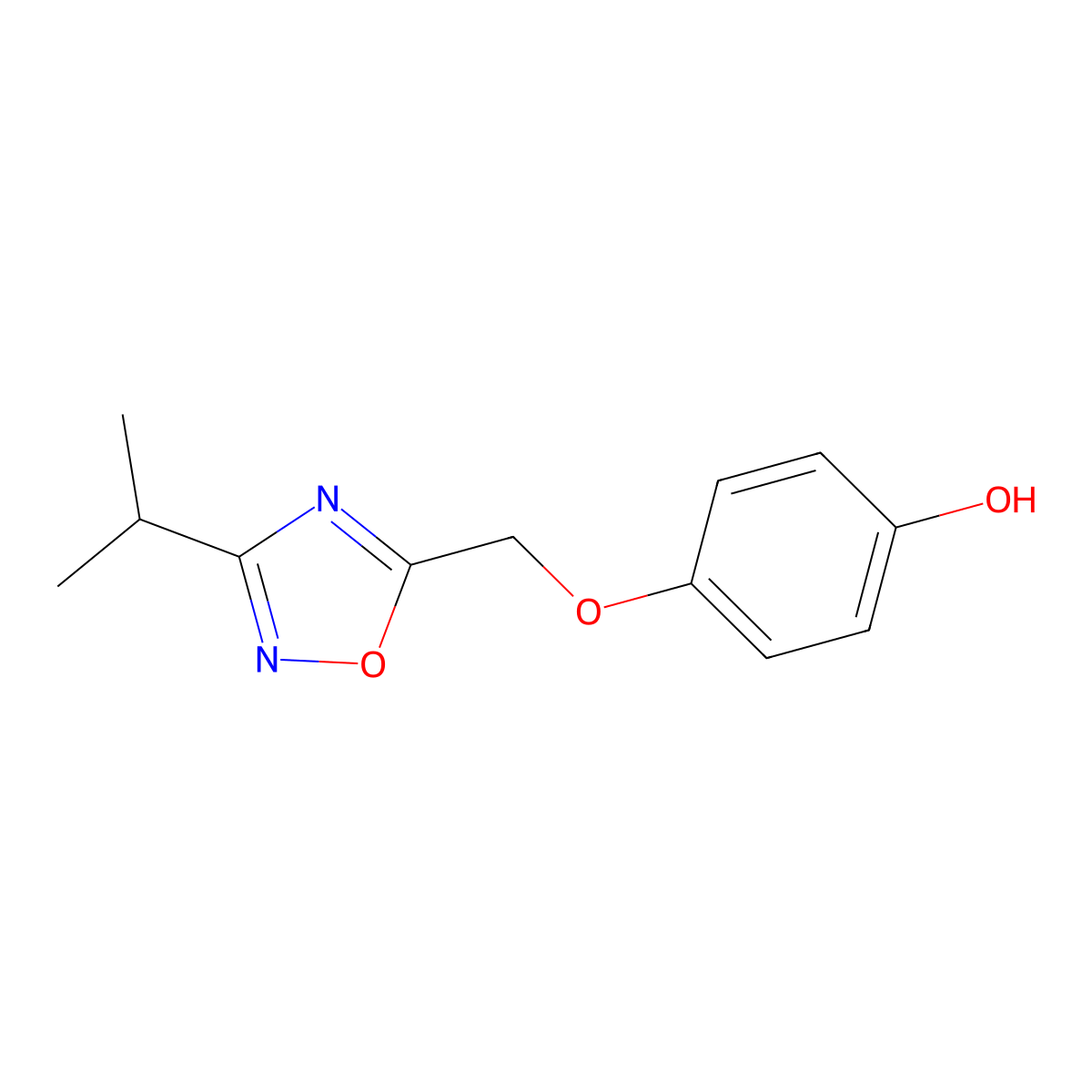 4-{[3-(Propan-2-yl)-1,2,4-oxadiazol-5-yl]methoxy}phenol molecular structure, CAS 1275279-32-7