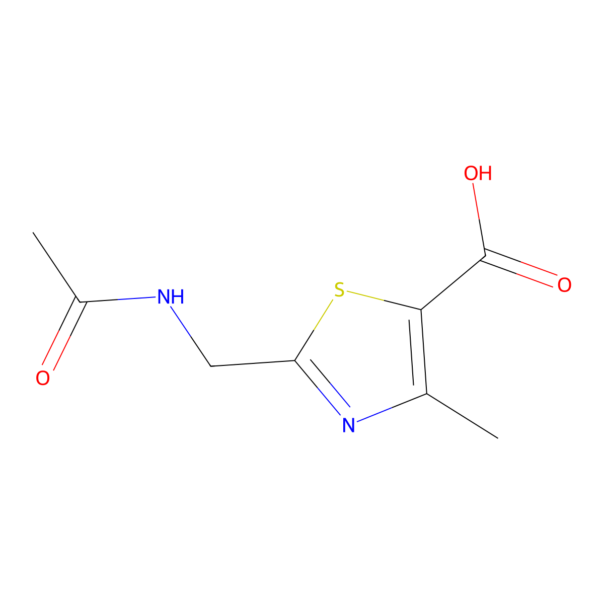 2-(Acetamidomethyl)-4-methyl-1,3-thiazole-5-carboxylic acid molecular structure, CAS 1275286-98-0