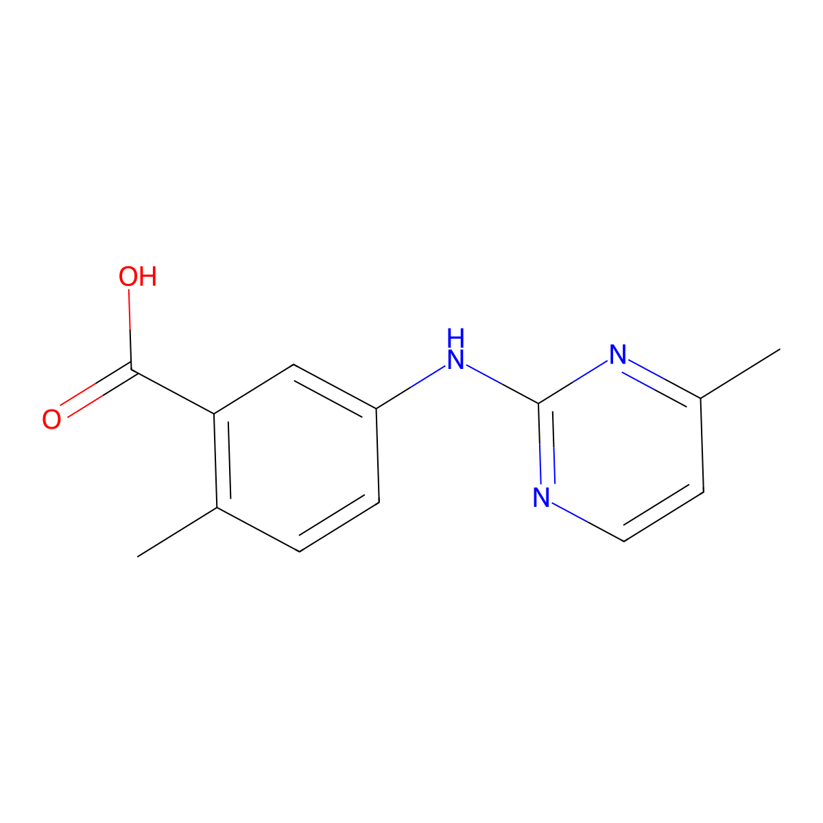2-Methyl-5-[(4-methylpyrimidin-2-yl)amino]benzoic acid molecular structure, CAS 1275287-54-1