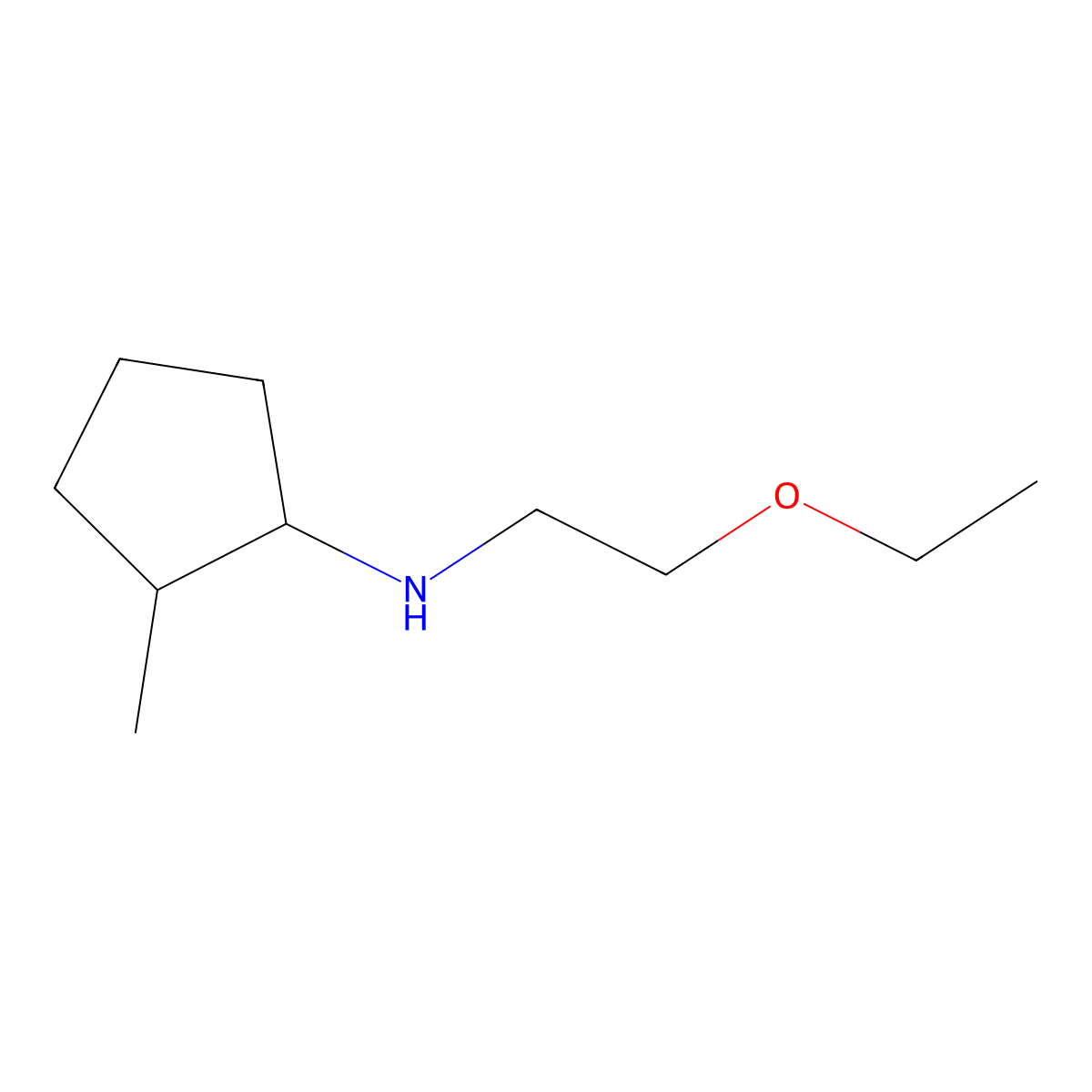 N-(2-ethoxyethyl)-2-methylcyclopentan-1-amine molecular structure, CAS 1275288-66-8