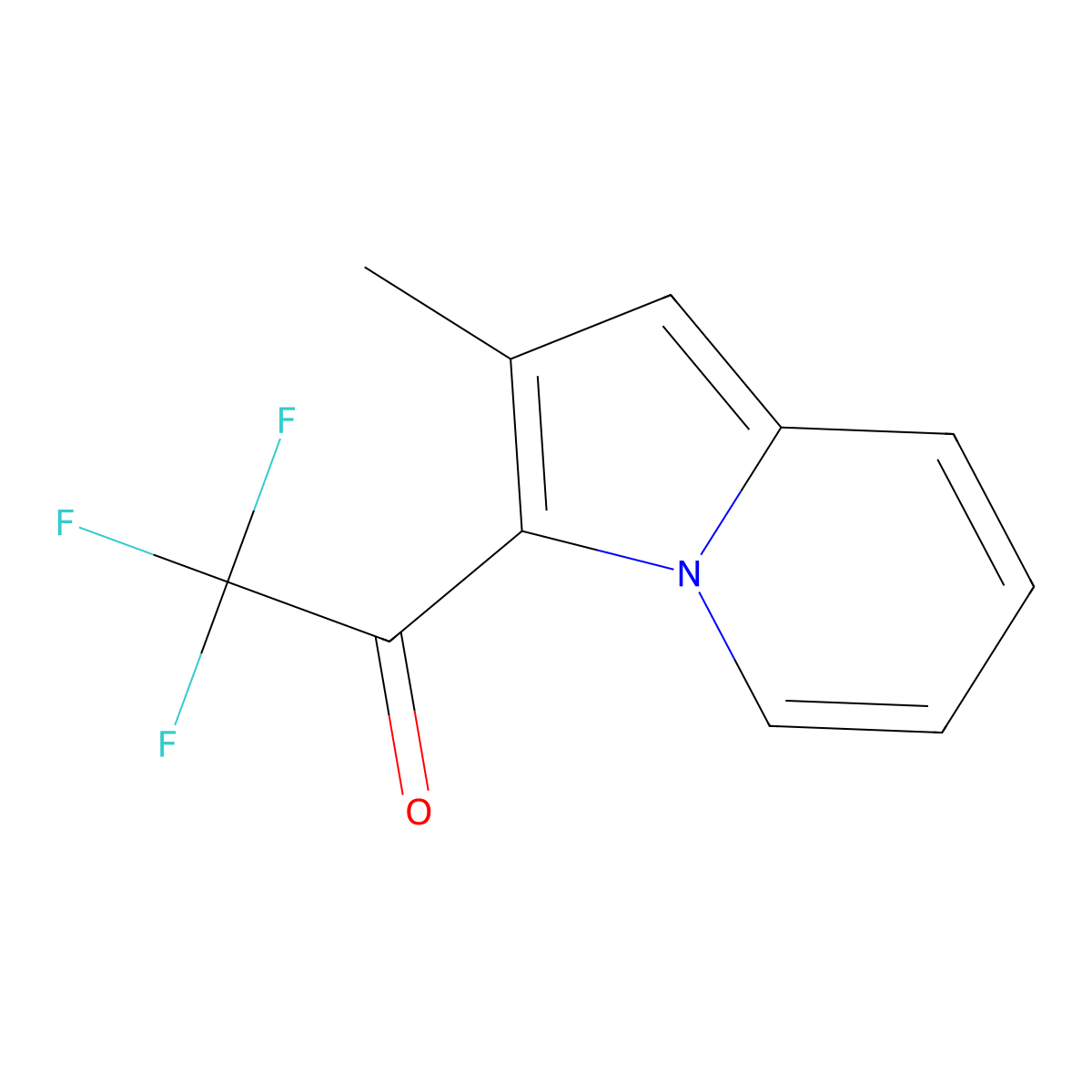 2,2,2-Trifluoro-1-(2-methylindolizin-3-yl)ethan-1-one molecular structure, CAS 127532-47-2