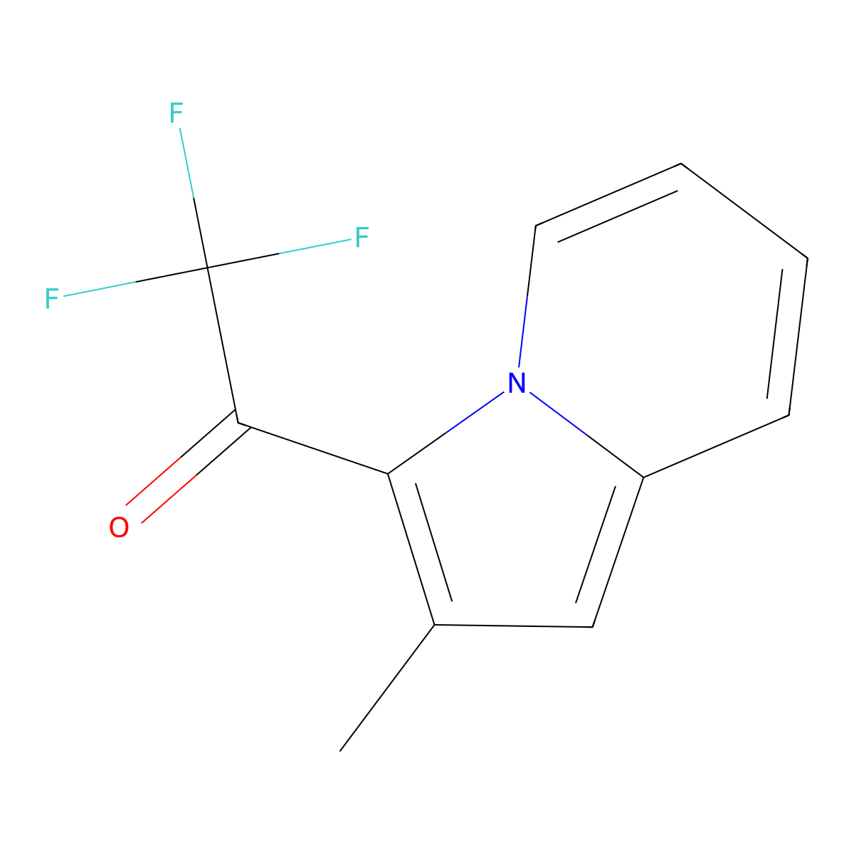 2,2,2-Trifluoro-1-(2-methylindolizin-3-yl)ethan-1-one molecular structure, CAS 127532-47-2