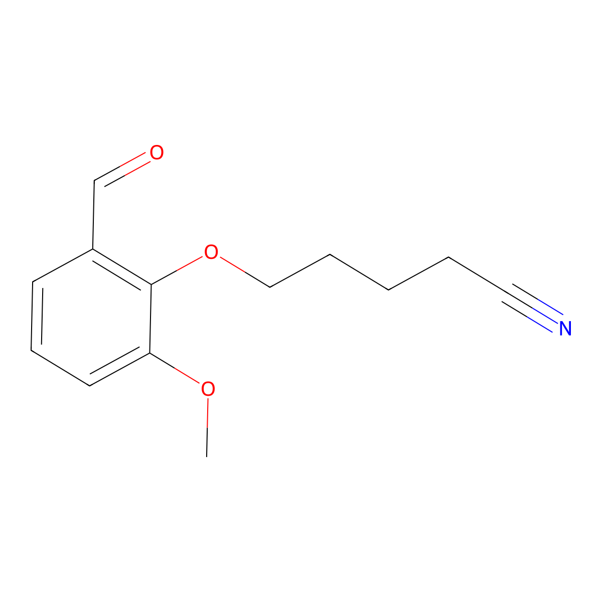5-(2-Formyl-6-methoxyphenoxy)pentanenitrile molecular structure, CAS 1275321-97-5