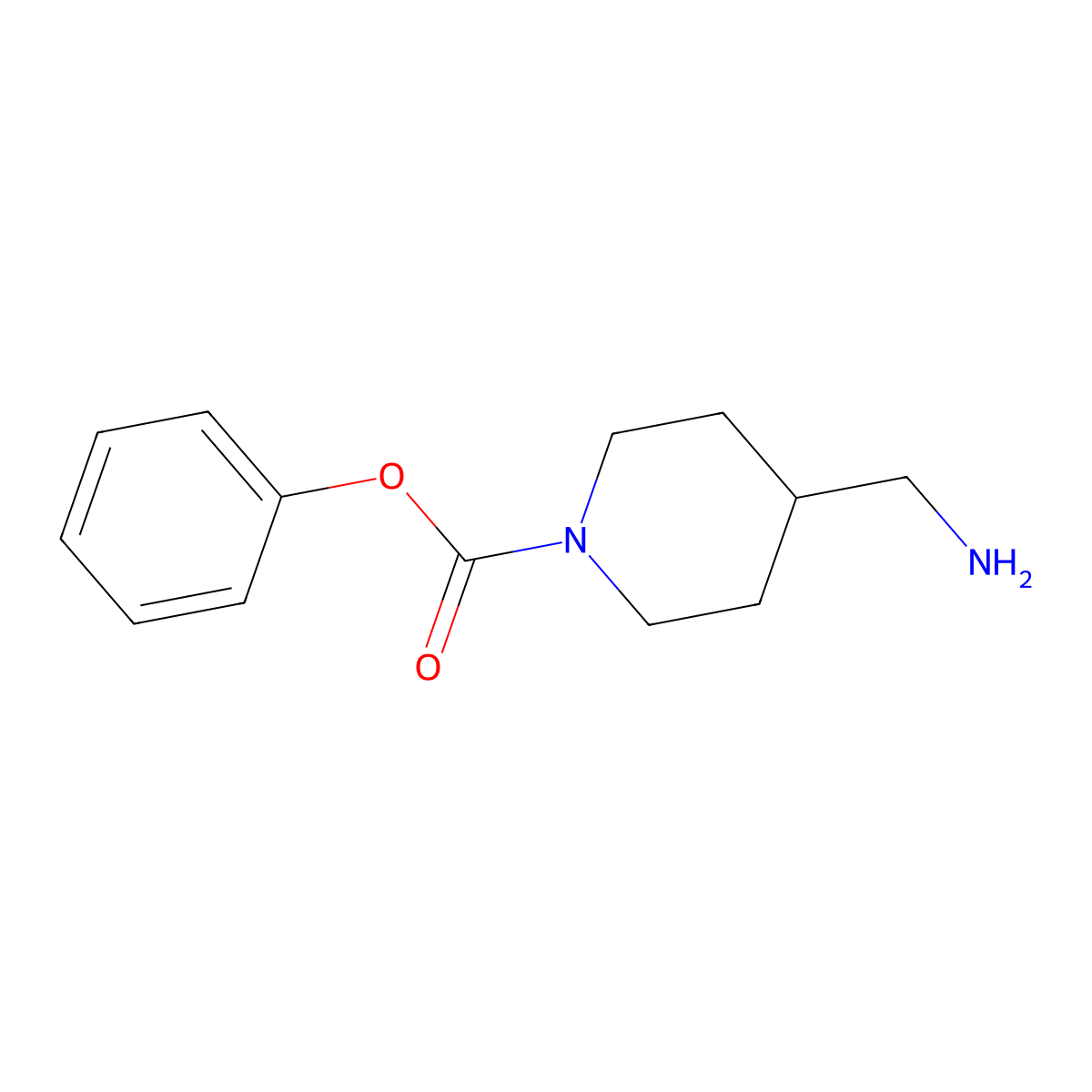 Phenyl 4-(aminomethyl)piperidine-1-carboxylate molecular structure, CAS 1275336-56-5