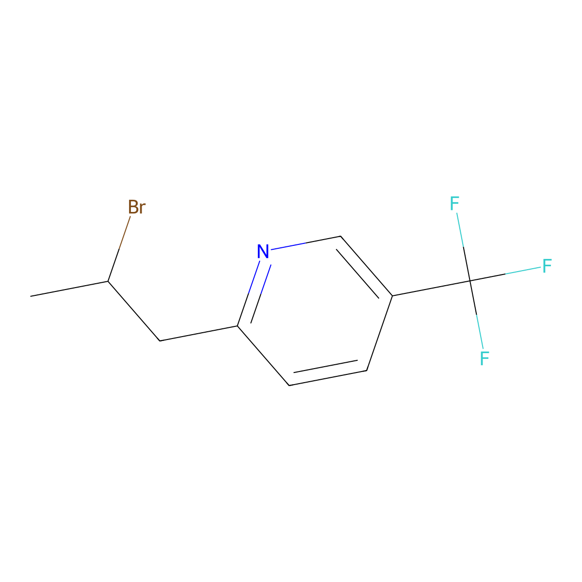2-(2-Bromopropyl)-5-(trifluoromethyl)pyridine molecular structure, CAS 1275342-79-4
