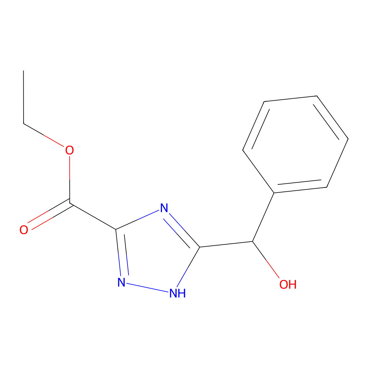 ethyl 5-[hydroxy(phenyl)methyl]-1H-1,2,4-triazole-3-carboxylate molecular structure, CAS 1275345-54-4