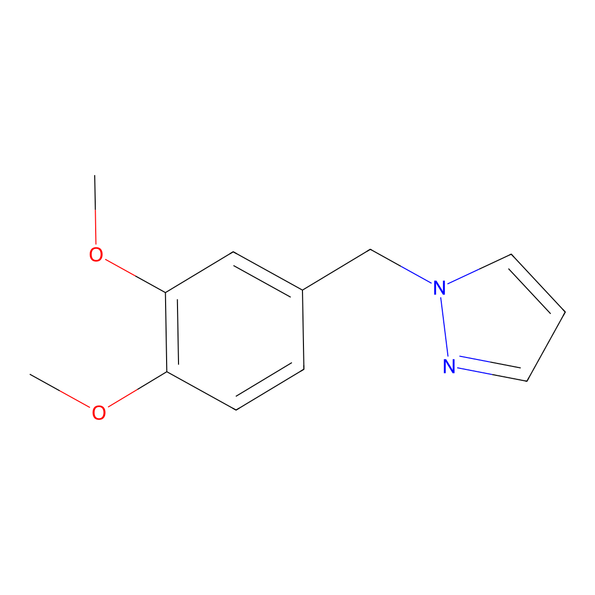 1-[(3,4-dimethoxyphenyl)methyl]-1H-pyrazole molecular structure, CAS 1275362-21-4