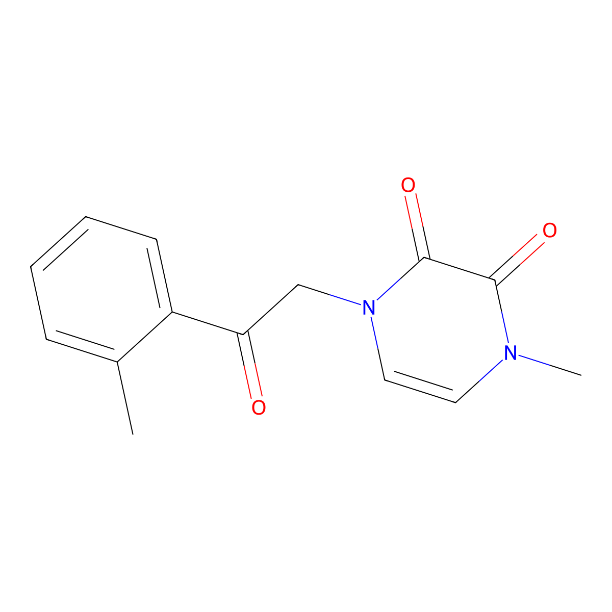 1-Methyl-4-[2-(2-methylphenyl)-2-oxoethyl]-1,2,3,4-tetrahydropyrazine-2,3-dione molecular structure, CAS 1275382-96-1