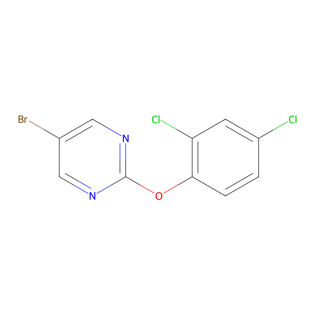 5-Bromo-2-(2,4-dichlorophenoxy)pyrimidine molecular structure, CAS 1275391-61-1