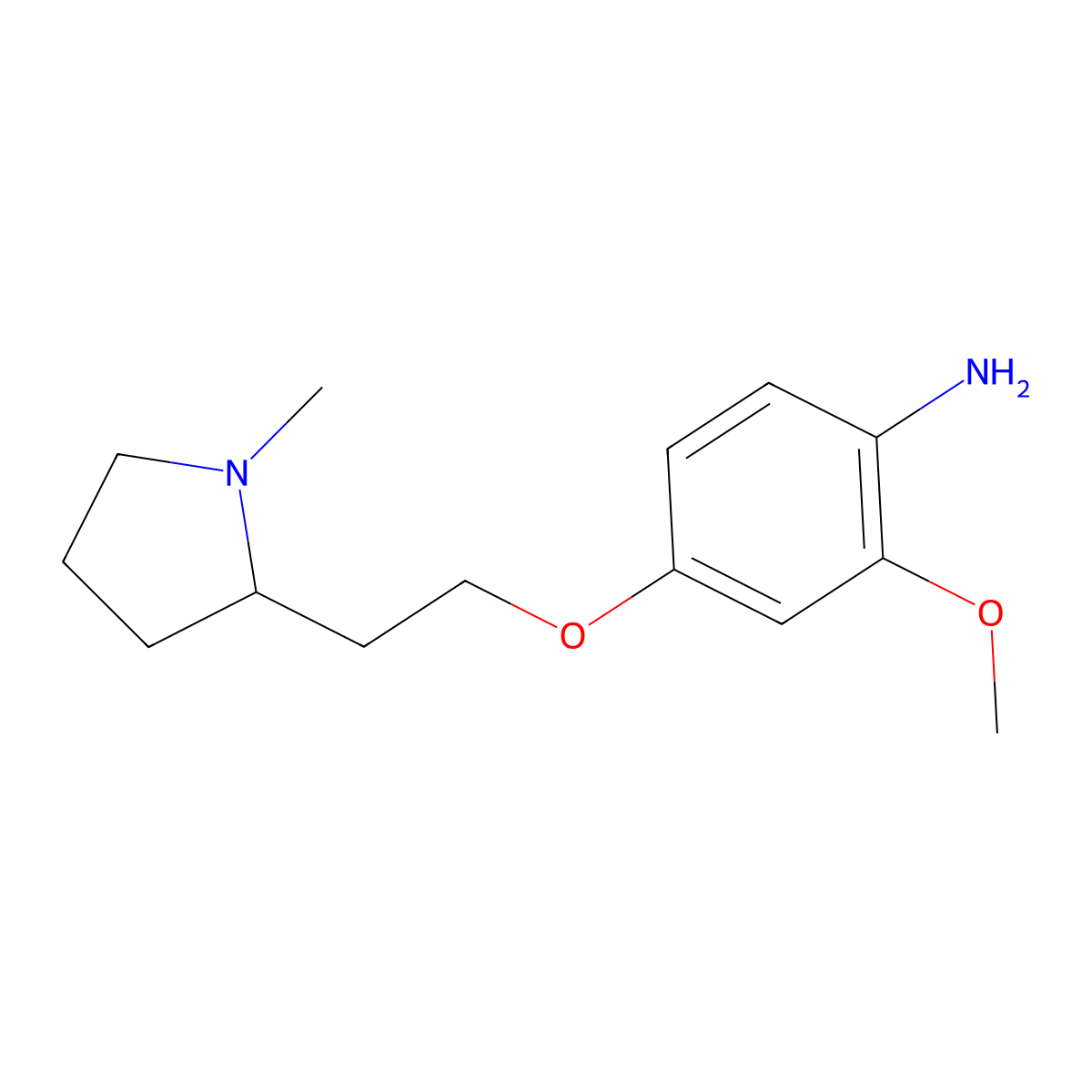 2-Methoxy-4-[2-(1-methylpyrrolidin-2-yl)ethoxy]aniline molecular structure, CAS 1275400-48-0