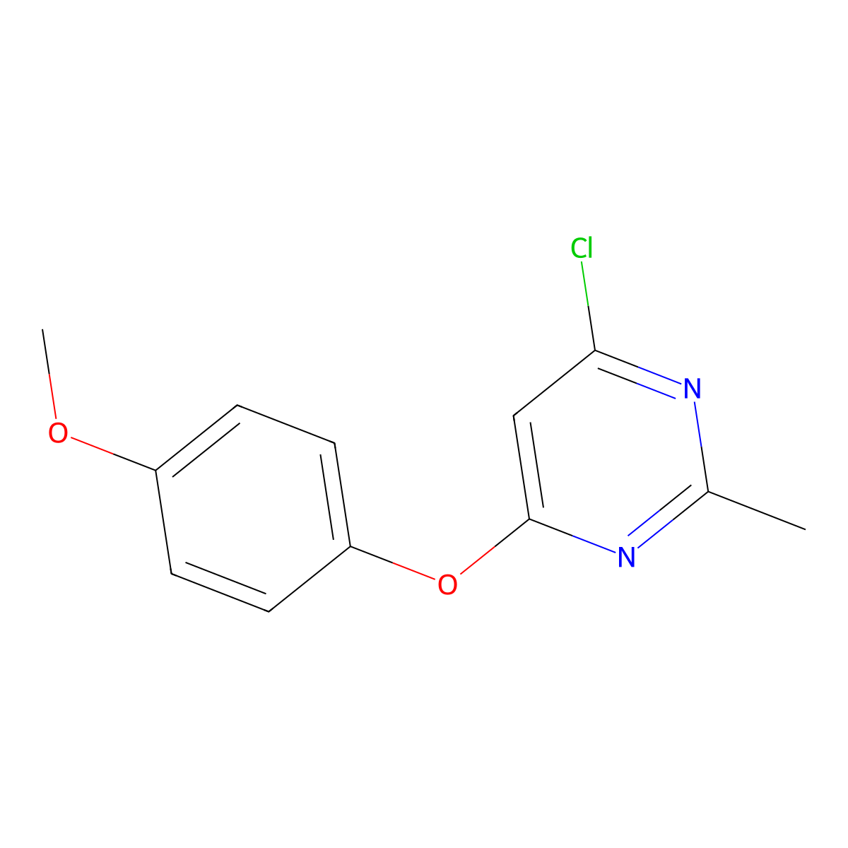 4-Chloro-6-(4-methoxyphenoxy)-2-methylpyrimidine molecular structure, CAS 1275401-16-5