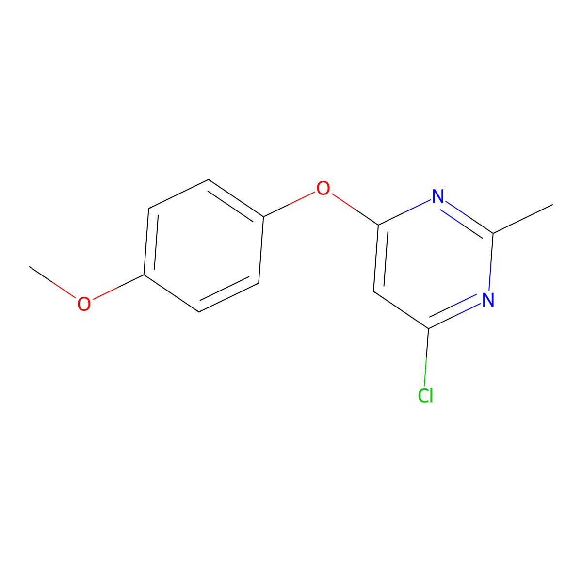 4-Chloro-6-(4-methoxyphenoxy)-2-methylpyrimidine molecular structure, CAS 1275401-16-5