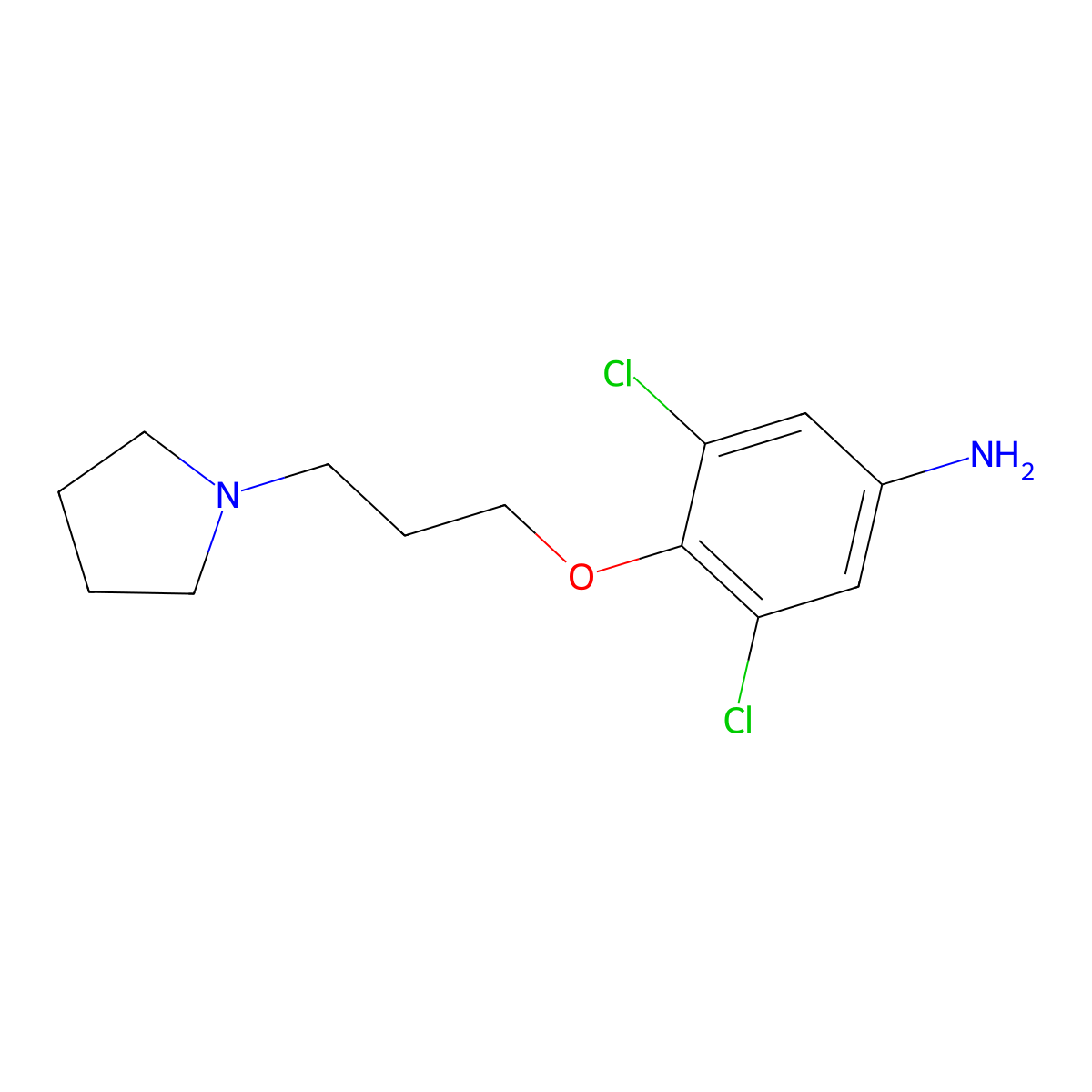 3,5-Dichloro-4-[3-(pyrrolidin-1-yl)propoxy]aniline molecular structure, CAS 1275425-91-6