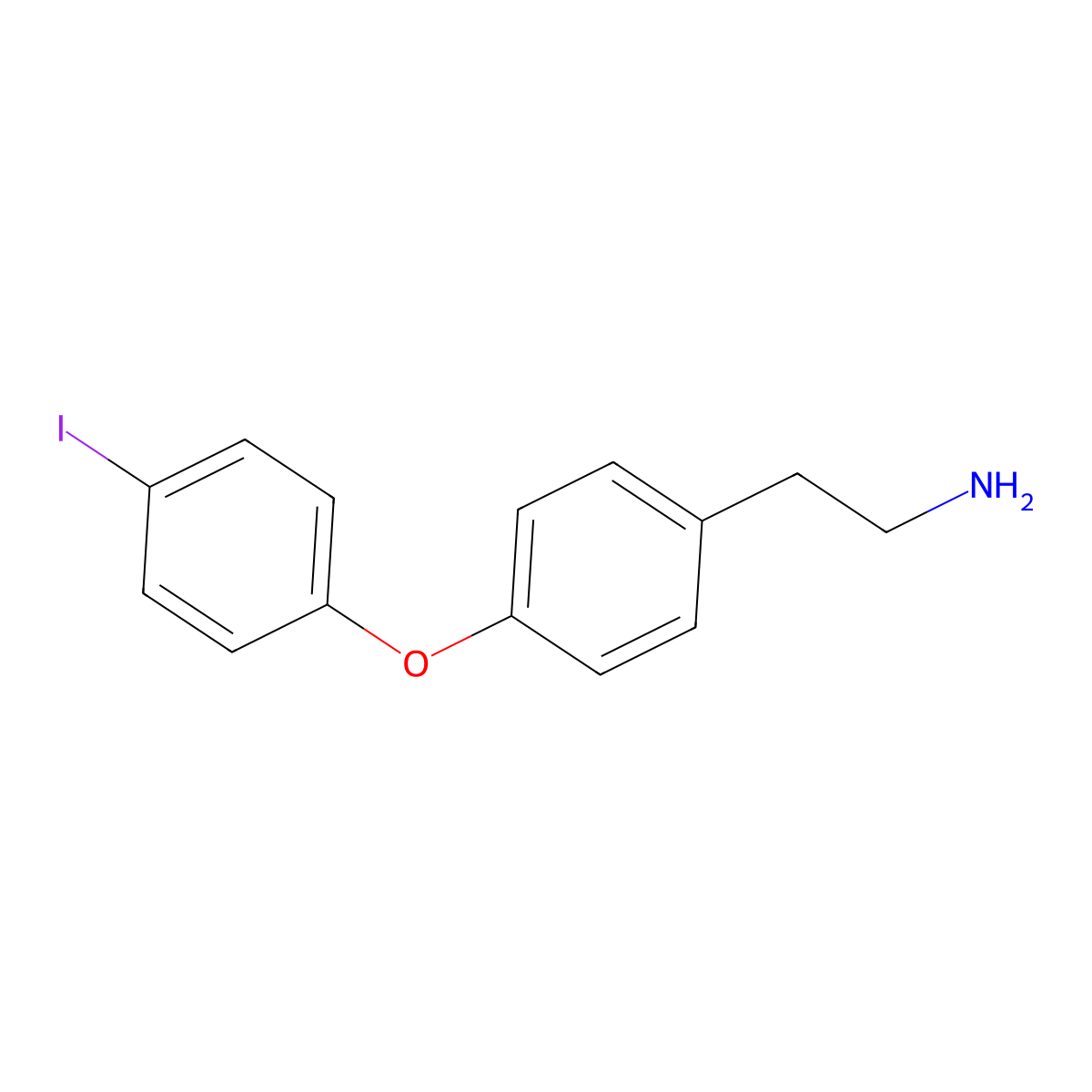 2-[4-(4-Iodophenoxy)phenyl]ethan-1-amine molecular structure, CAS 1275447-03-4