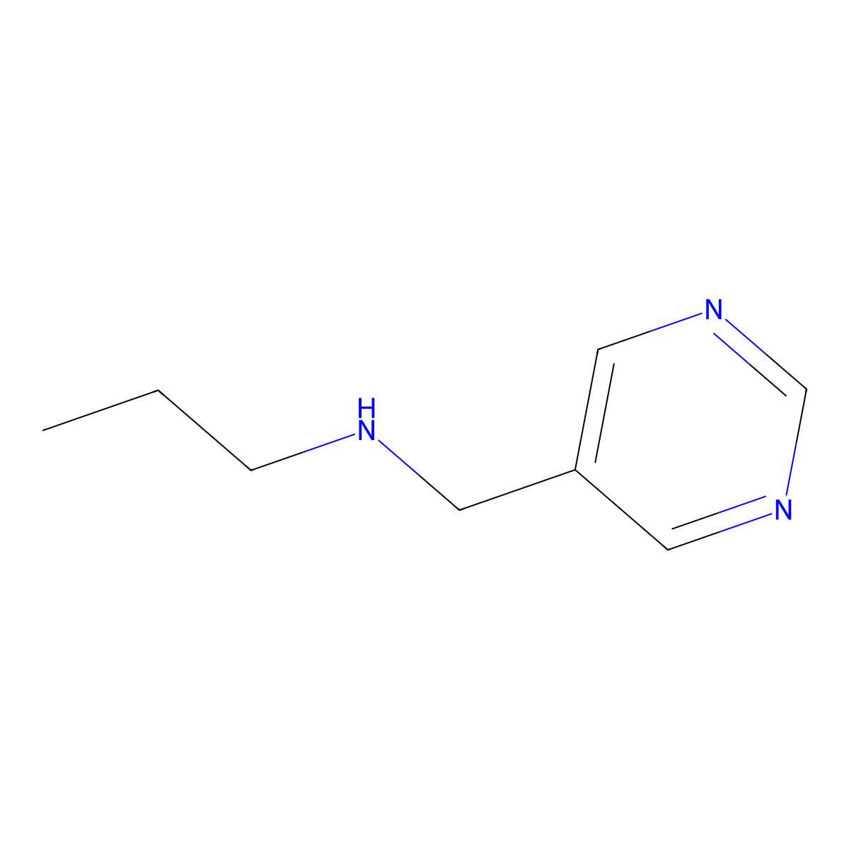 Propyl[(pyrimidin-5-yl)methyl]amine molecular structure, CAS 1275458-06-4
