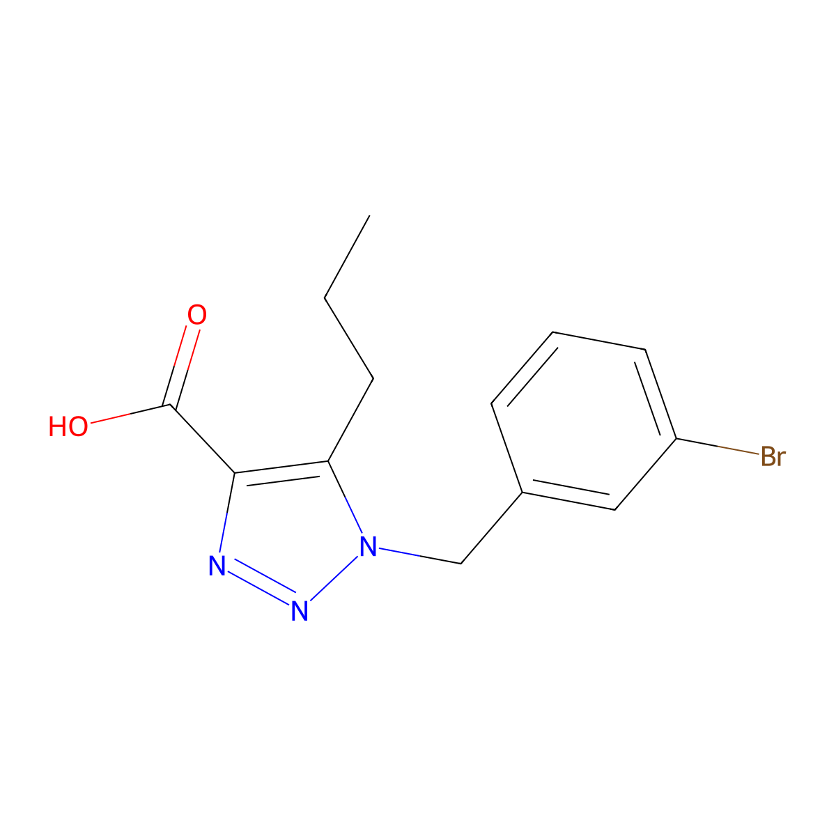 1-[(3-bromophenyl)methyl]-5-propyl-1H-1,2,3-triazole-4-carboxylic acid molecular structure, CAS 1275493-71-4