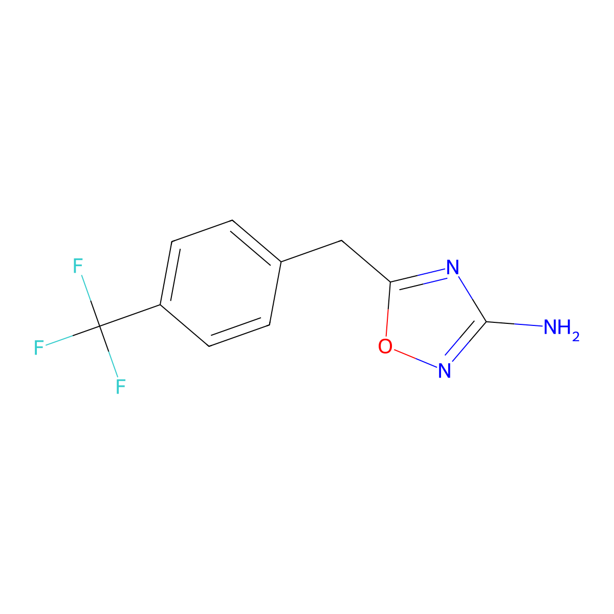 5-((4-(Trifluoromethyl)phenyl)methyl)-1,2,4-oxadiazol-3-amine molecular structure, CAS 1275499-44-9