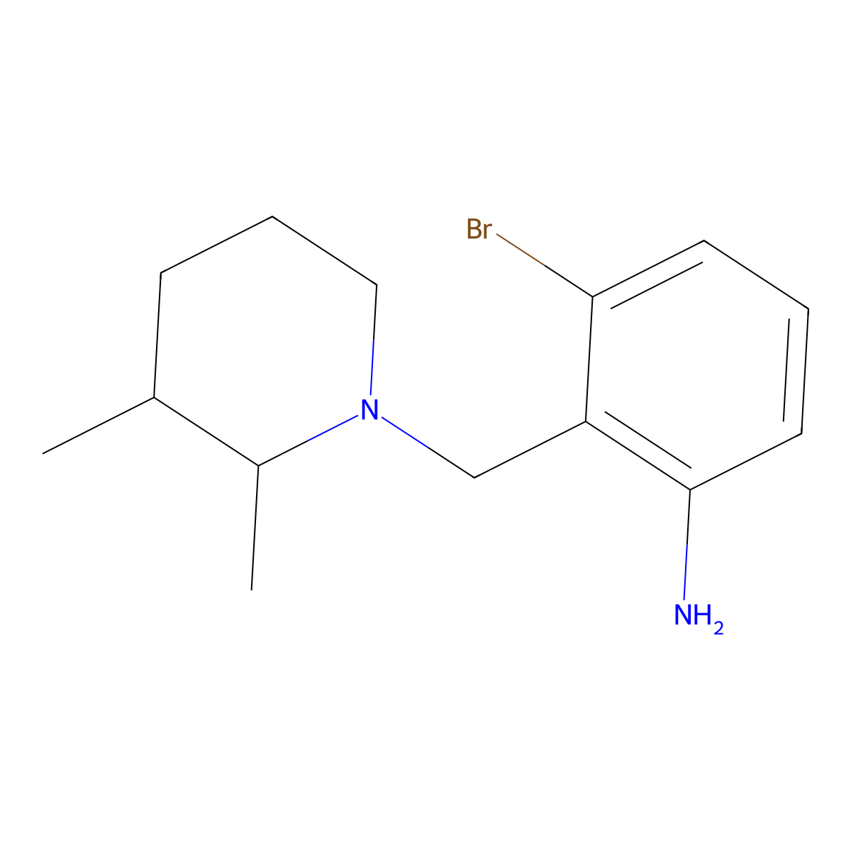 3-Bromo-2-((2,3-dimethylpiperidin-1-yl)methyl)aniline molecular structure, CAS 1275508-19-4