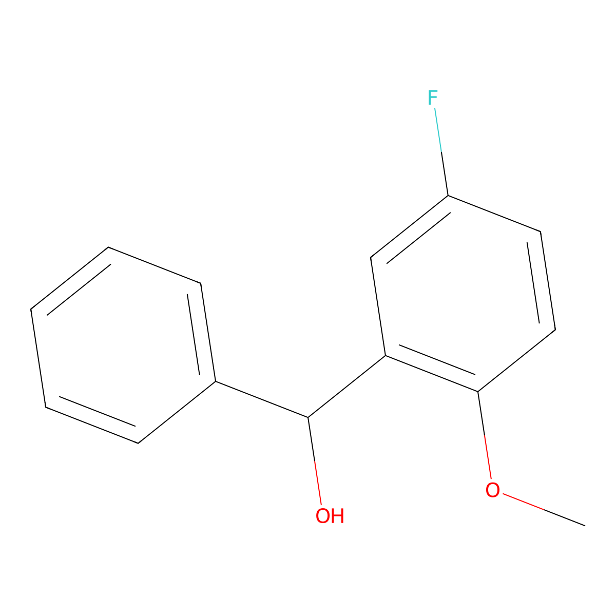 (5-Fluoro-2-methoxyphenyl)(phenyl)methanol molecular structure, CAS 1275527-09-7
