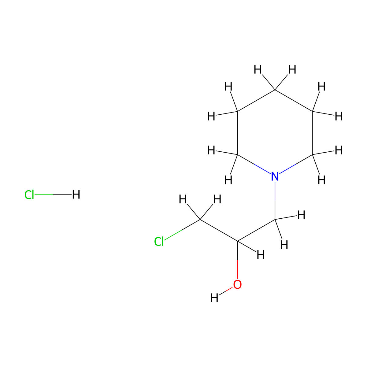 1-Chloro-3-(piperidin-1-yl)propan-2-ol hydrochloride molecular structure, CAS 127553-60-0
