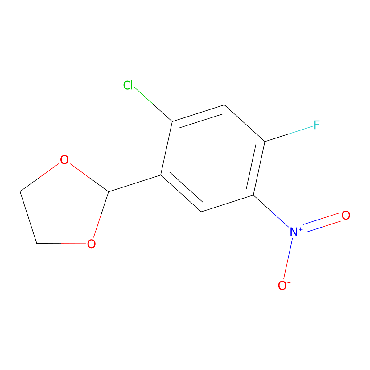 2-(2-Chloro-4-fluoro-5-nitrophenyl)-1,3-dioxolane molecular structure, CAS 127553-83-7