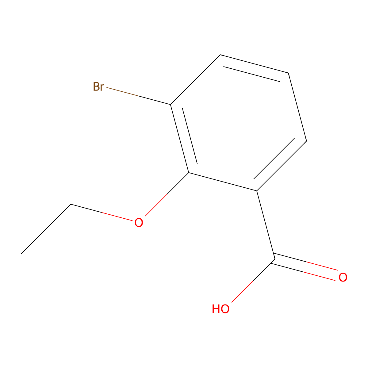 3-Bromo-2-ethoxybenzoic acid molecular structure, CAS 1275532-56-3
