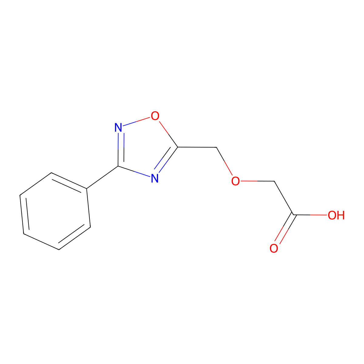 2-[(3-Phenyl-1,2,4-oxadiazol-5-yl)methoxy]acetic acid molecular structure, CAS 1275543-98-0