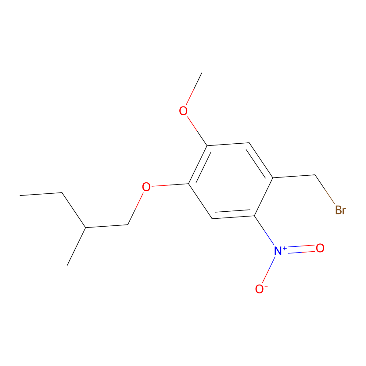 1-(Bromomethyl)-5-methoxy-4-(2-methylbutoxy)-2-nitrobenzene molecular structure, CAS 1275548-74-7