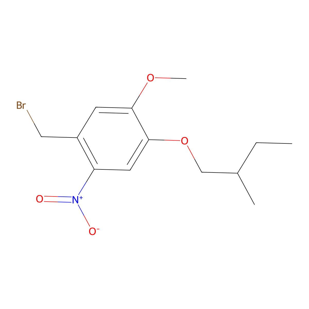 1-(Bromomethyl)-5-methoxy-4-(2-methylbutoxy)-2-nitrobenzene molecular structure, CAS 1275548-74-7