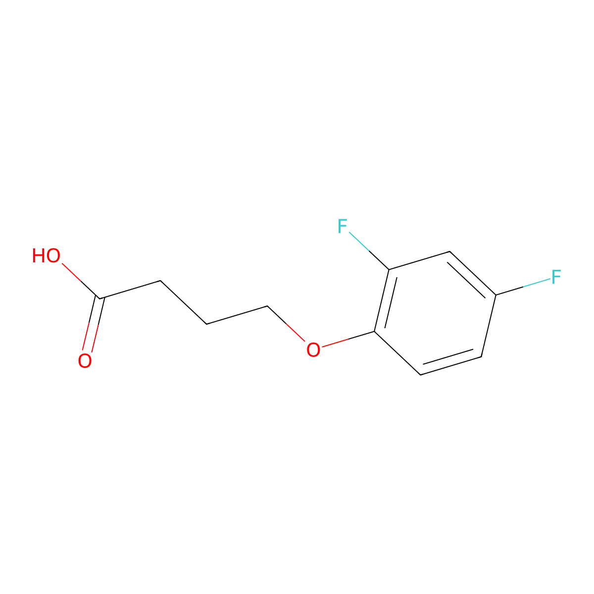 4-(2,4-Difluorophenoxy)butanoic acid molecular structure, CAS 127556-94-9