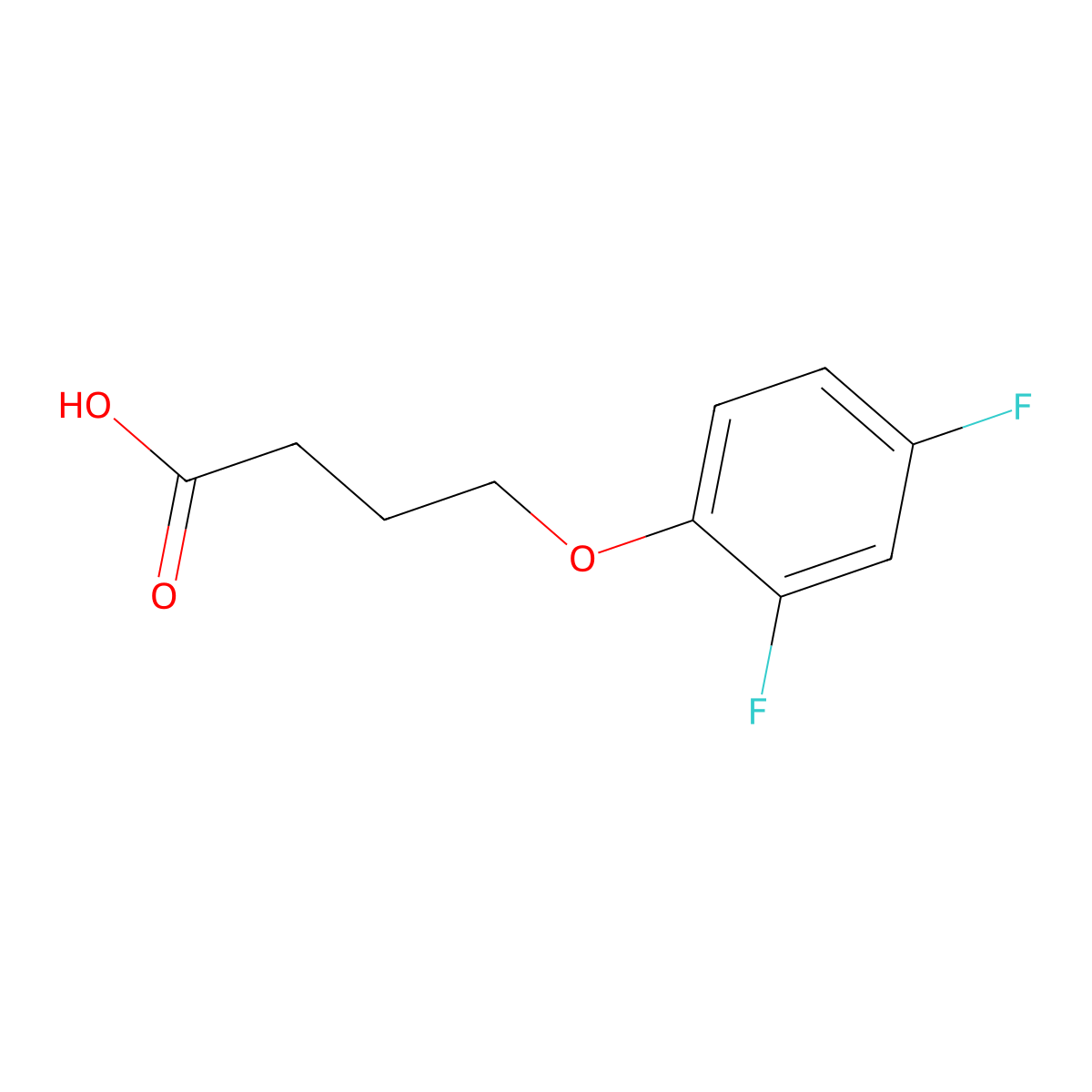 4-(2,4-Difluorophenoxy)butanoic acid molecular structure, CAS 127556-94-9