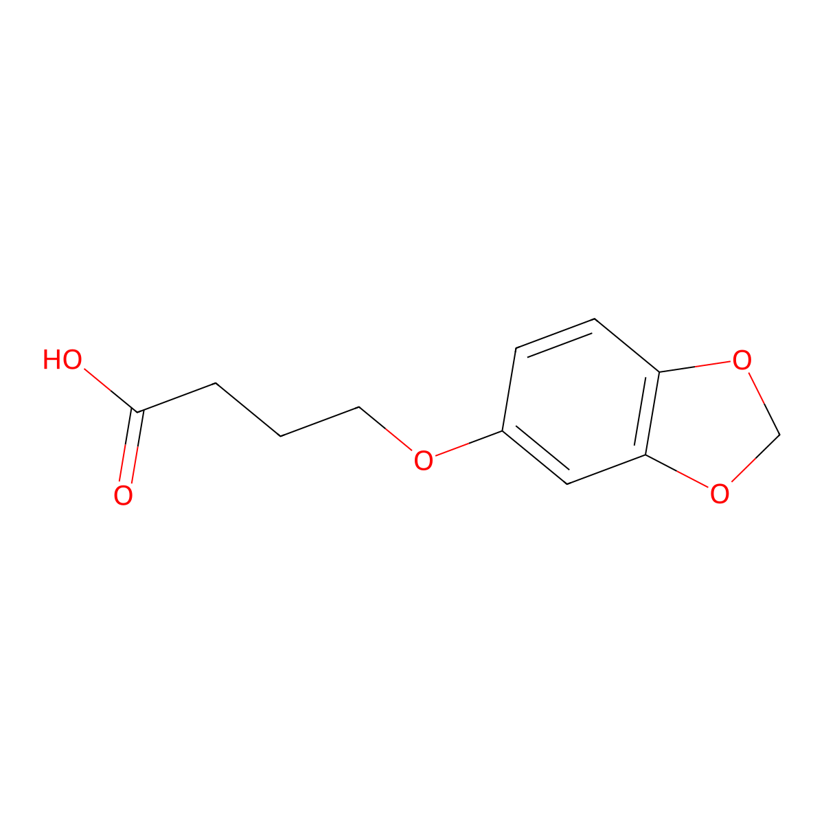 4-(Benzo[1,3]dioxol-5-yloxy)-butyric acid molecular structure, CAS 127556-98-3