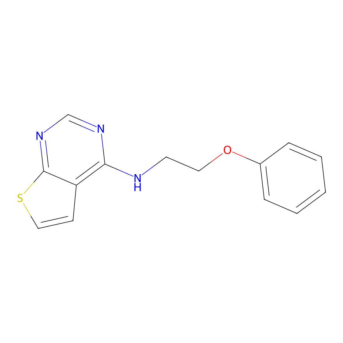 N-(2-phenoxyethyl)thieno[2,3-d]pyrimidin-4-amine molecular structure, CAS 1275566-27-2
