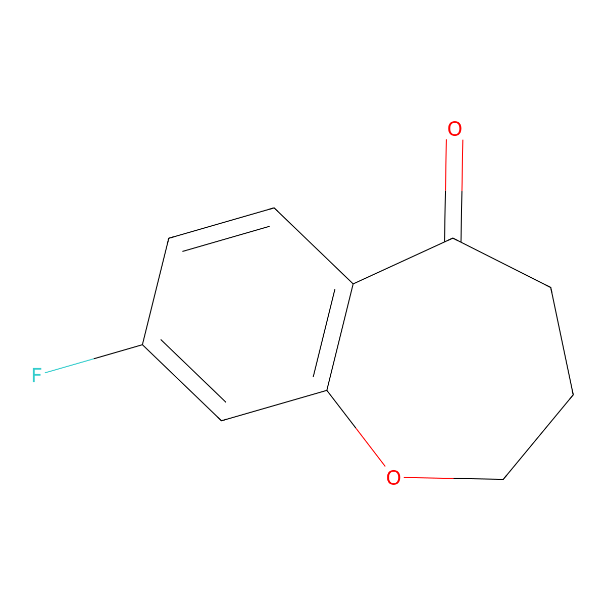 8-Fluoro-2,3,4,5-tetrahydro-1-benzoxepin-5-one molecular structure, CAS 127557-04-4