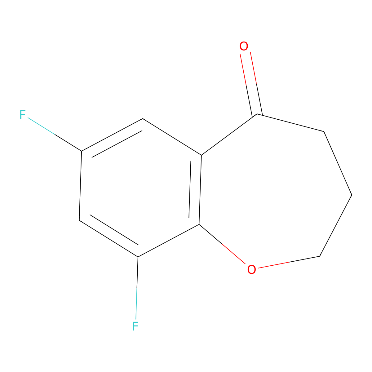 7,9-Difluoro-2,3,4,5-tetrahydro-1-benzoxepin-5-one molecular structure, CAS 127557-05-5