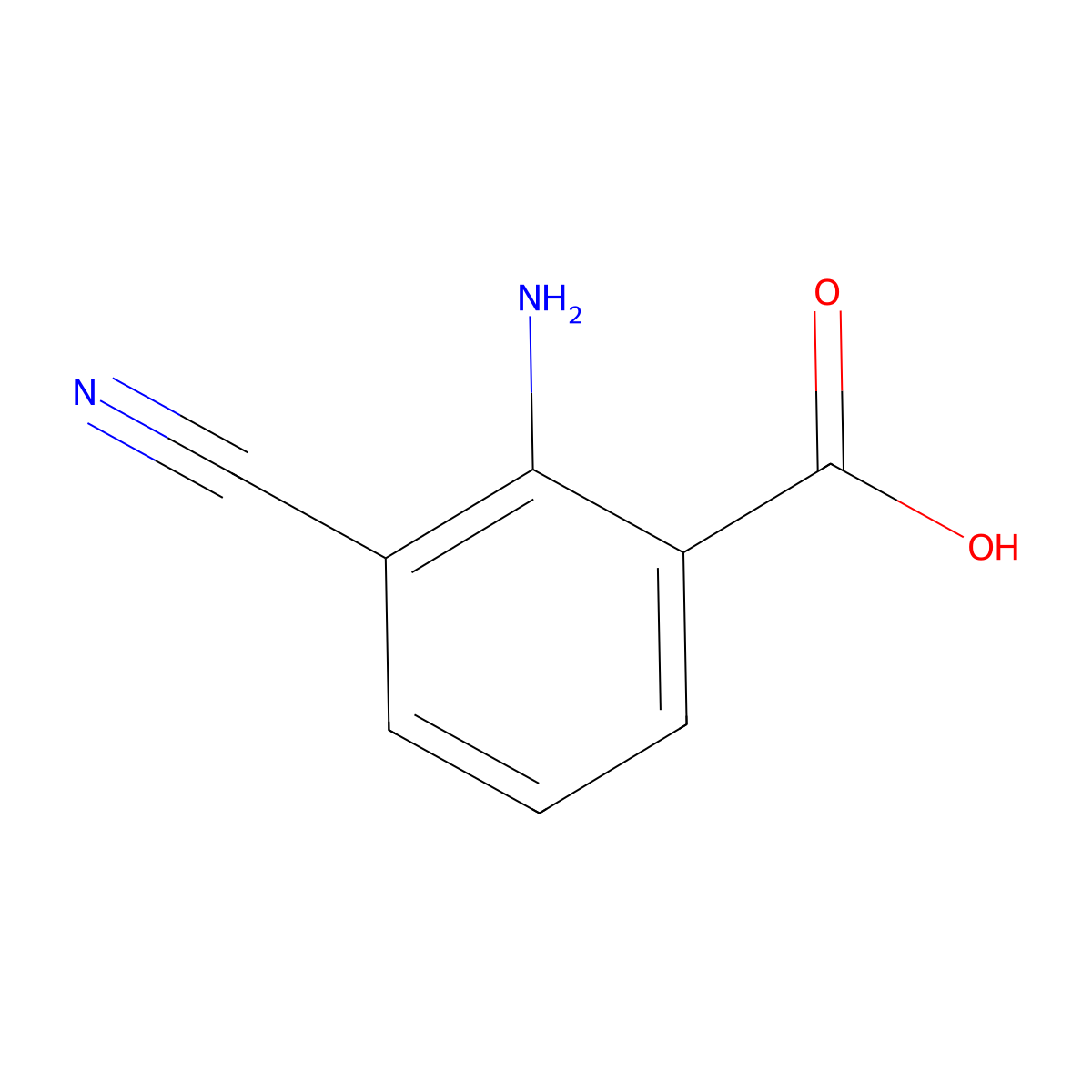 2-Amino-3-cyanobenzoic acid molecular structure, CAS 1275585-93-7