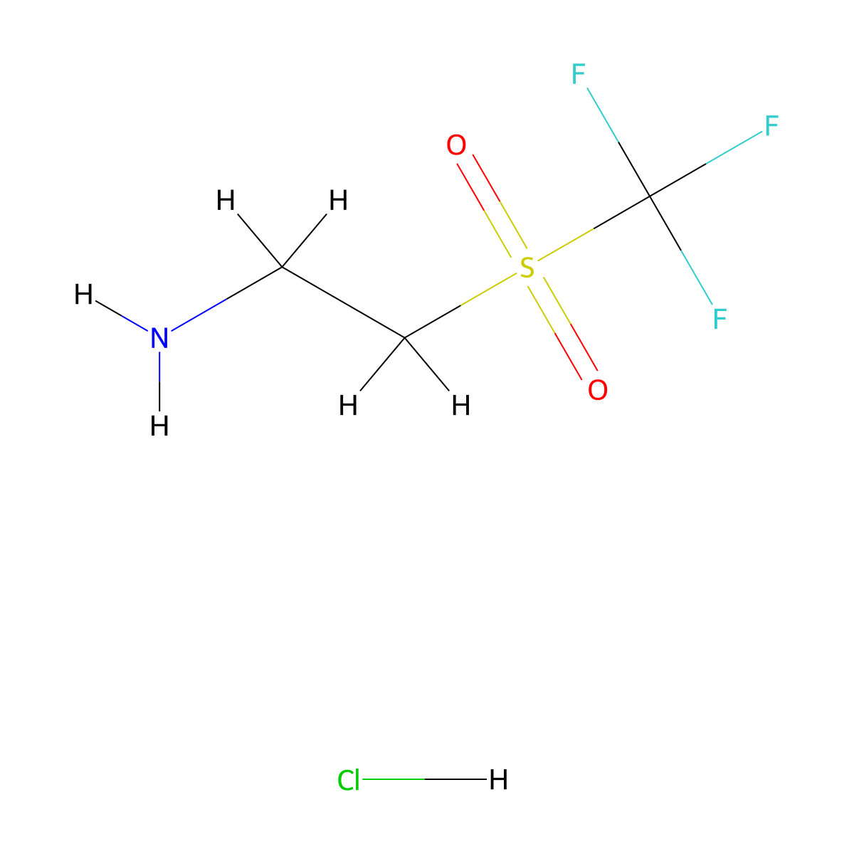 2-Trifluoromethanesulfonylethan-1-amine hydrochloride molecular structure, CAS 1275596-06-9