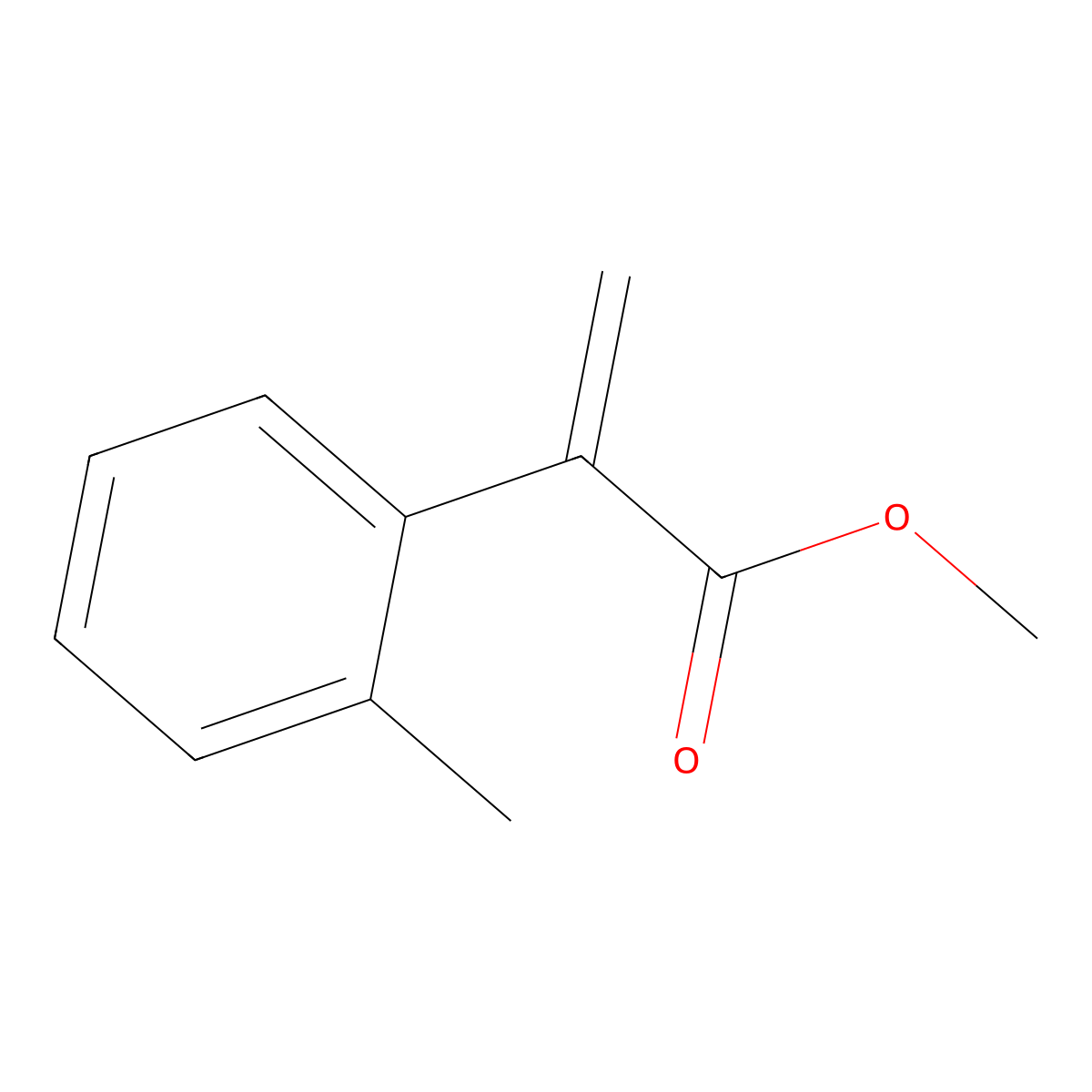 Methyl 2-(2-methylphenyl)prop-2-enoate molecular structure, CAS 127560-52-5
