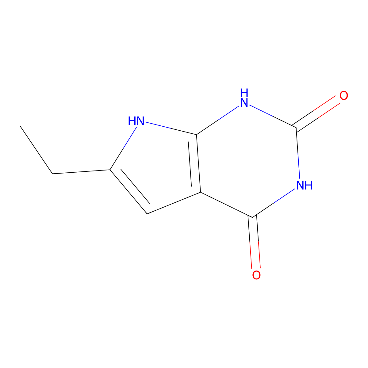 6-ethyl-7H-pyrrolo[2,3-d]pyrimidine-2,4-diol molecular structure, CAS 1275608-16-6
