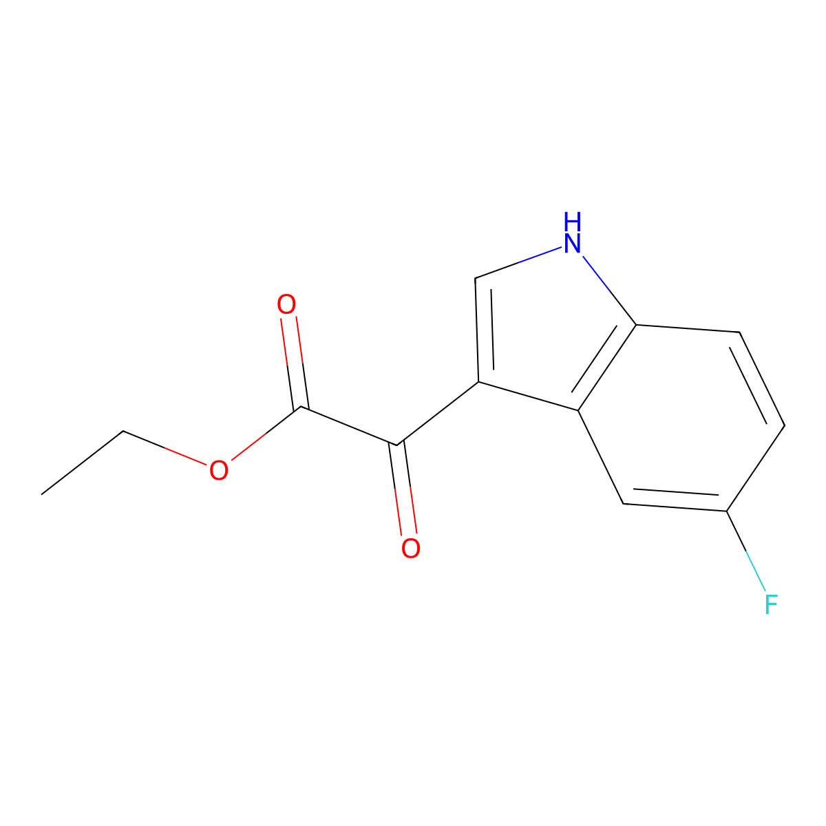 Ethyl 2-(5-Fluoro-3-indolyl)-2-oxoacetate molecular structure, CAS 127561-11-9