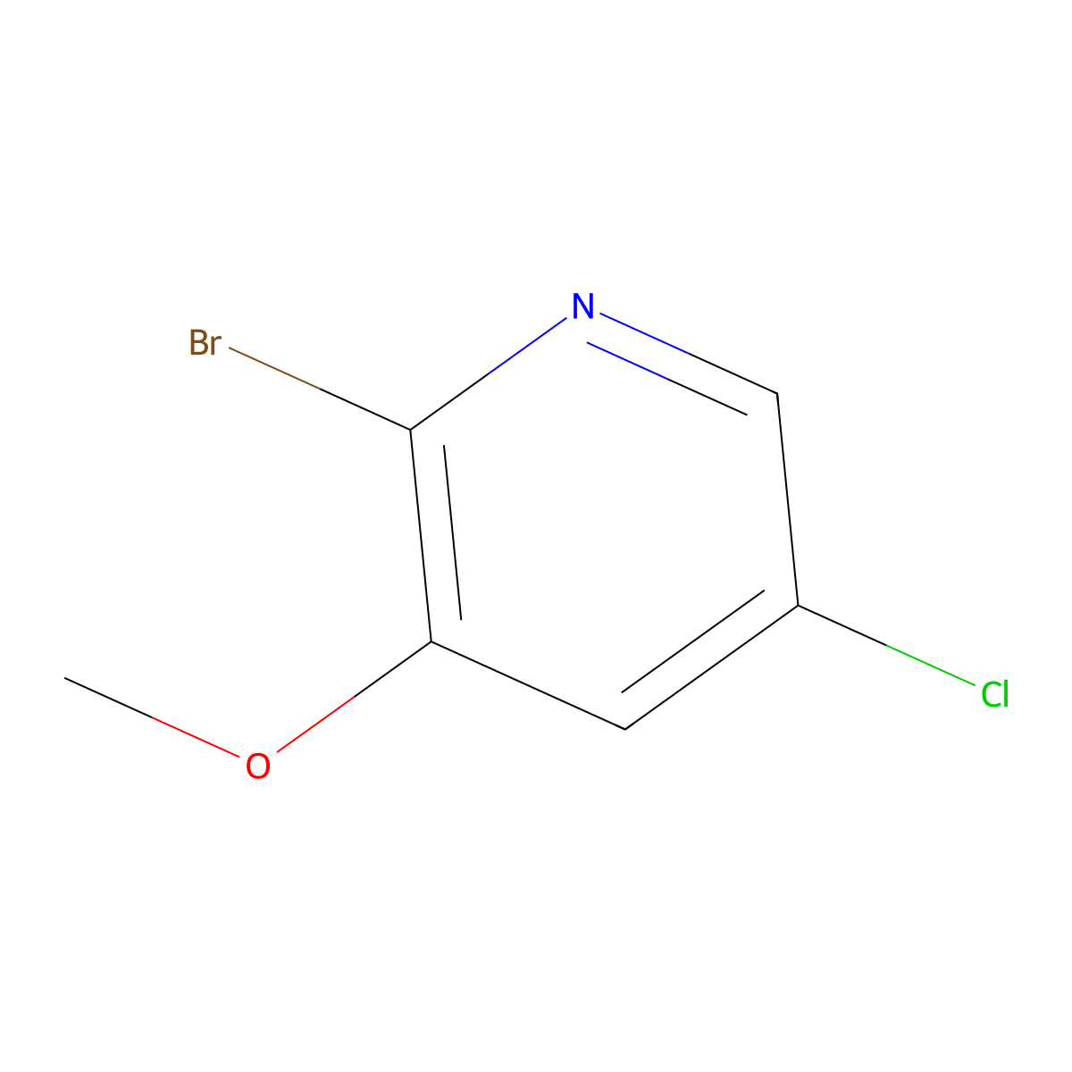 2-Bromo-5-chloro-3-methoxypyridine molecular structure, CAS 127561-71-1