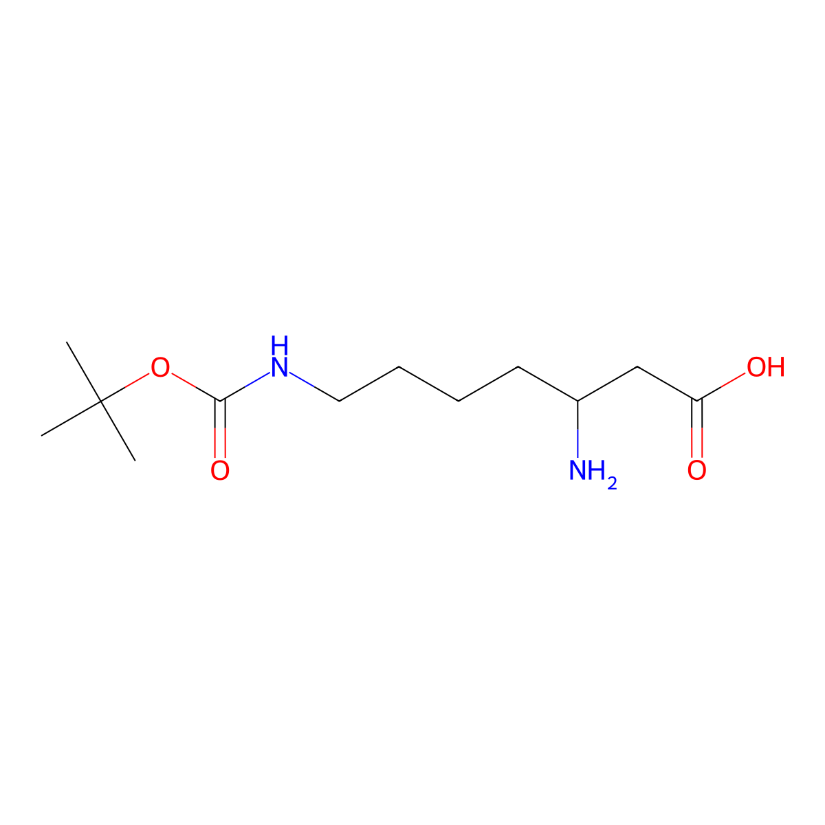 (S)-3-Amino-7-((tert-butoxycarbonyl)amino)heptanoic acid molecular structure, CAS 1275612-14-0