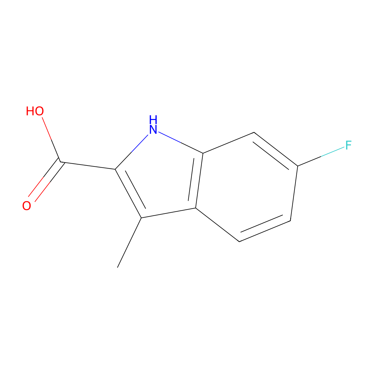 6-fluoro-3-methyl-1H-indole-2-carboxylic acid molecular structure, CAS 1275614-81-7