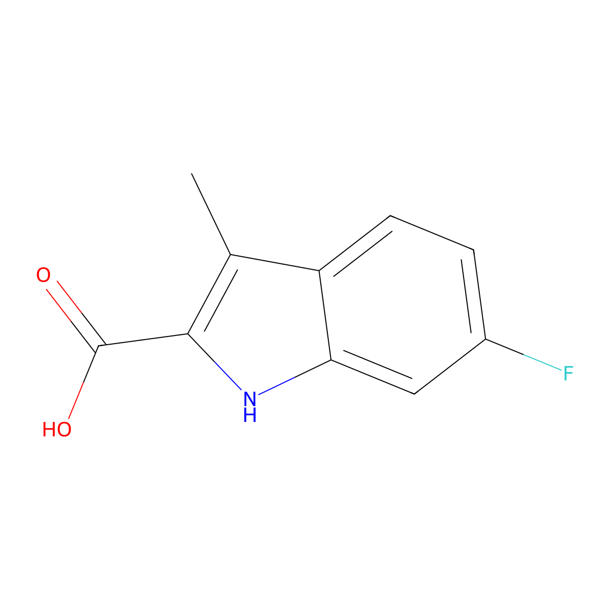 6-fluoro-3-methyl-1H-indole-2-carboxylic acid molecular structure, CAS 1275614-81-7