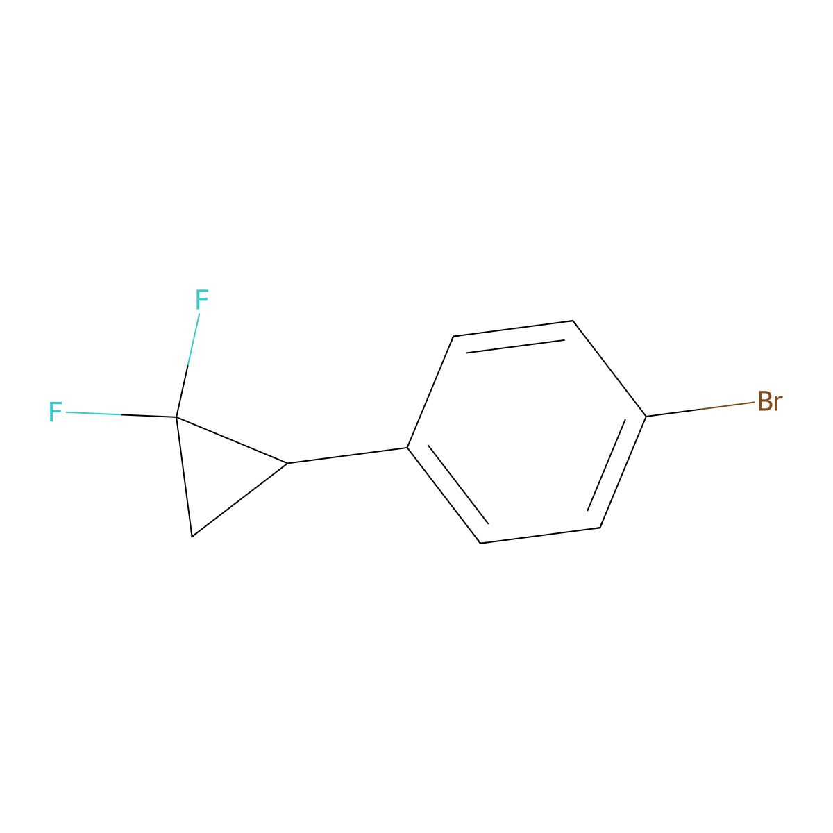 1-Bromo-4-(2,2-difluorocyclopropyl)benzene molecular structure, CAS 1275621-14-1